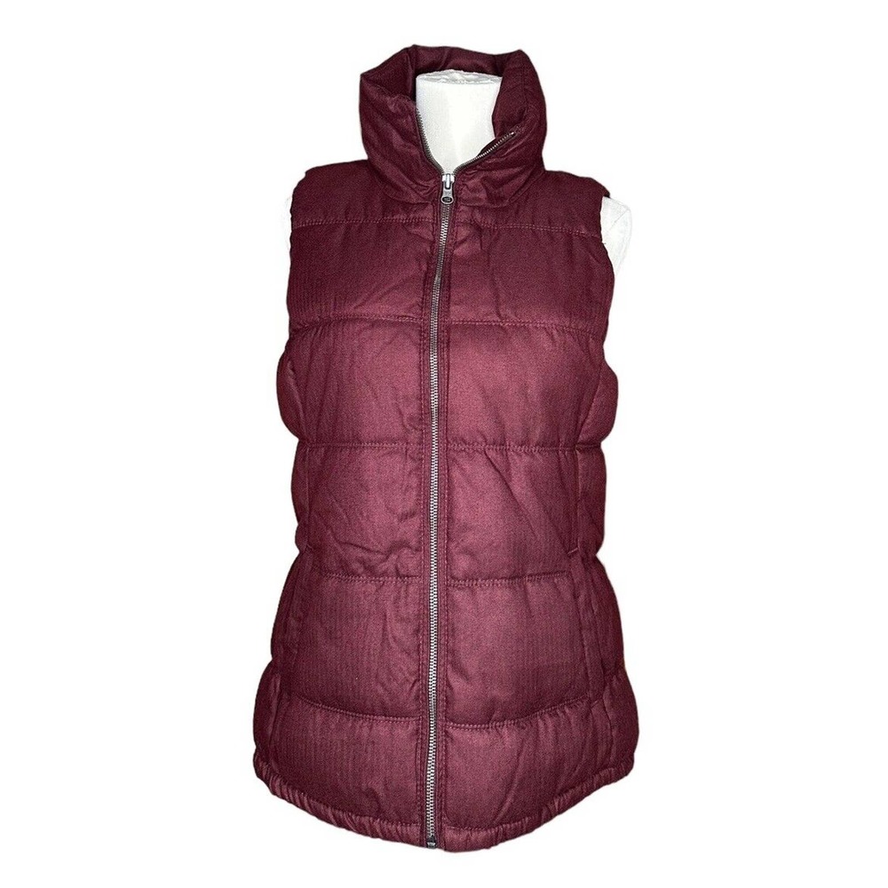 Old Navy‎ Burgundy Wine Fleece Lined Puffer Vest Womens Size S